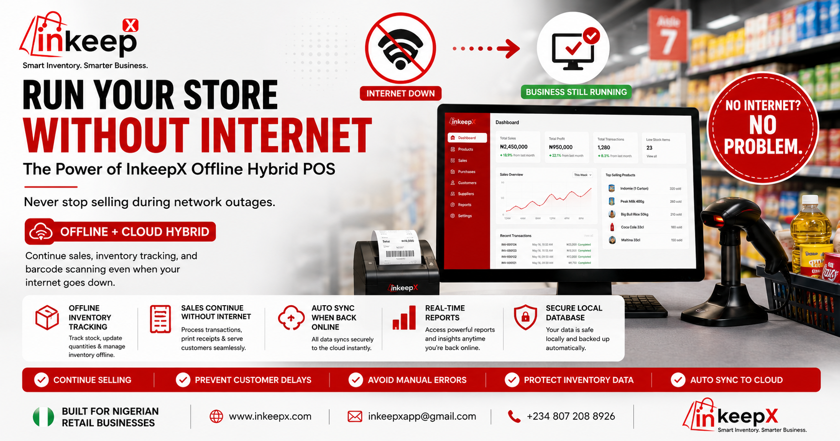 How to Run a Retail Store Without Internet: The Power of InkeepX Offline Hybrid POS